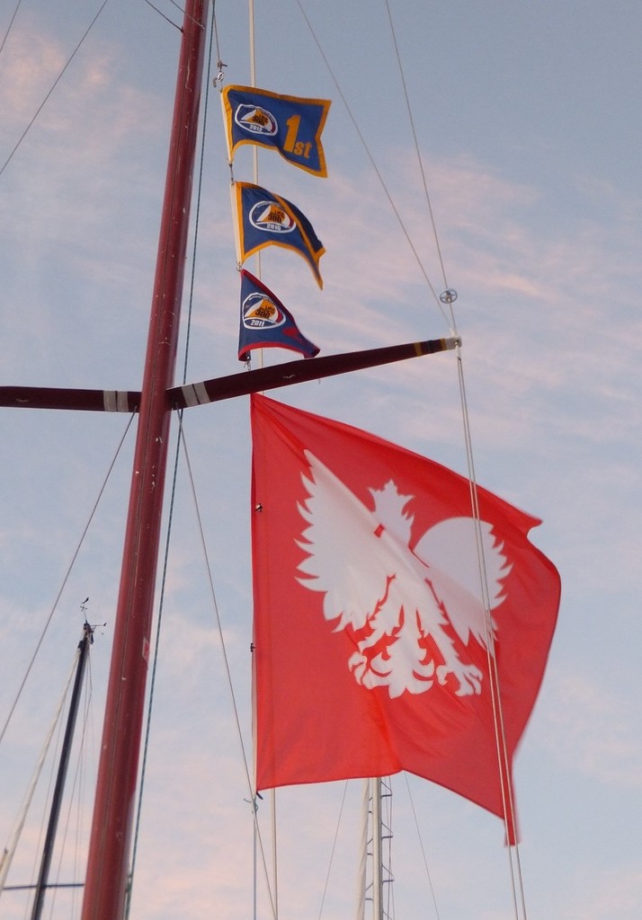 Team Poland displays its colours on Jaeger’s mast - 2012 Lake Ontario 300 © Ted Bartlewski